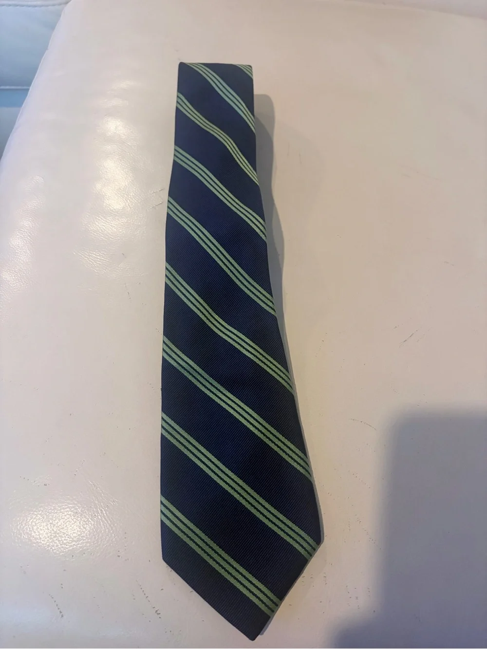 Club Room Navy Tie with Light Green Stripes